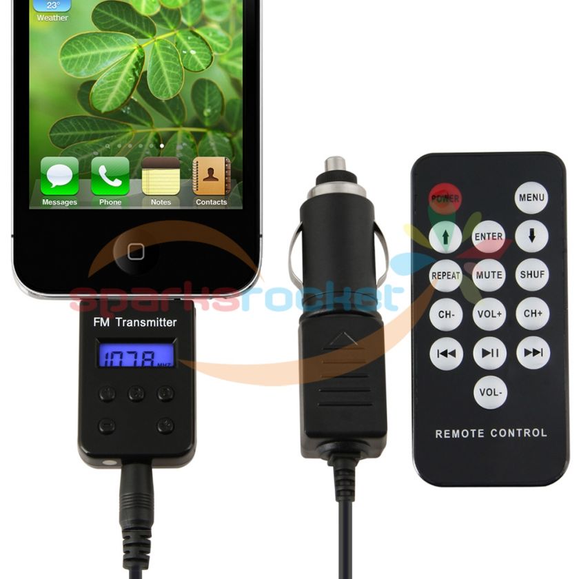  Radio FM Transmitter Charger+Remote Accessory for Apple iPhone iPod 