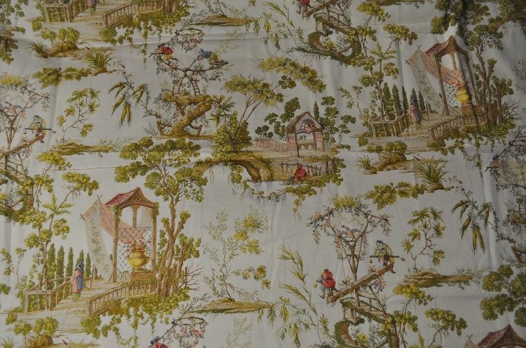 SOPHISTICATED ASIAN TOILE FABRIC BY THE YARD  