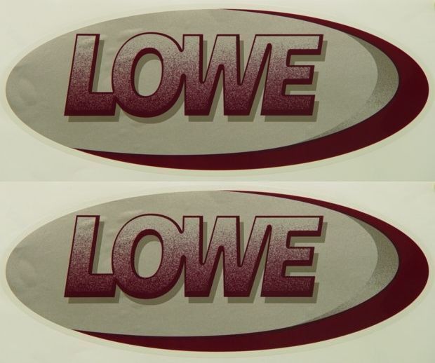 LOWE 19 INCH GRAY / MAROON BOAT DECALS (Pair) decal  