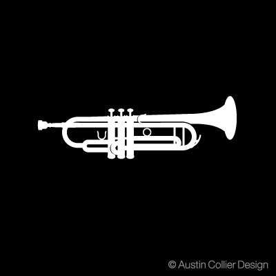 TRUMPET Vinyl Decal Car Window Sticker   Marching Band  