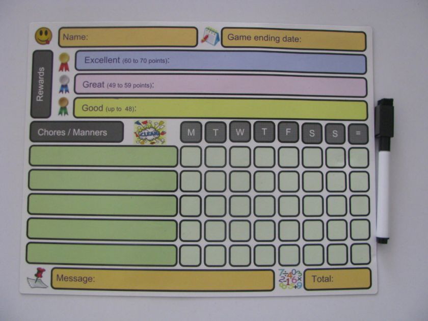 Customizable Magnetic Reward Board / Chore Chart for kids  