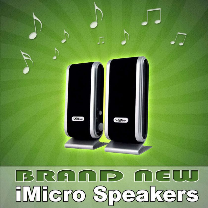 New iMicro PC Computer 2 Piece Multimedia Speakers Set 878294013637 