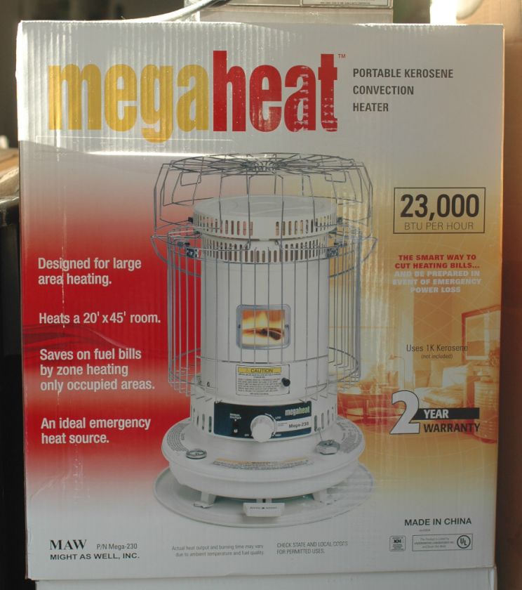 MEGAHEAT PORTABLE KEROSENE CONVECTION HEATER 23,000 BTU 23K MEGA HEAT 