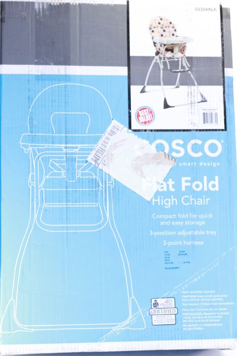 COSCO FLAT FOLD HIGH CHAIR, FRUITY JUNGLE  