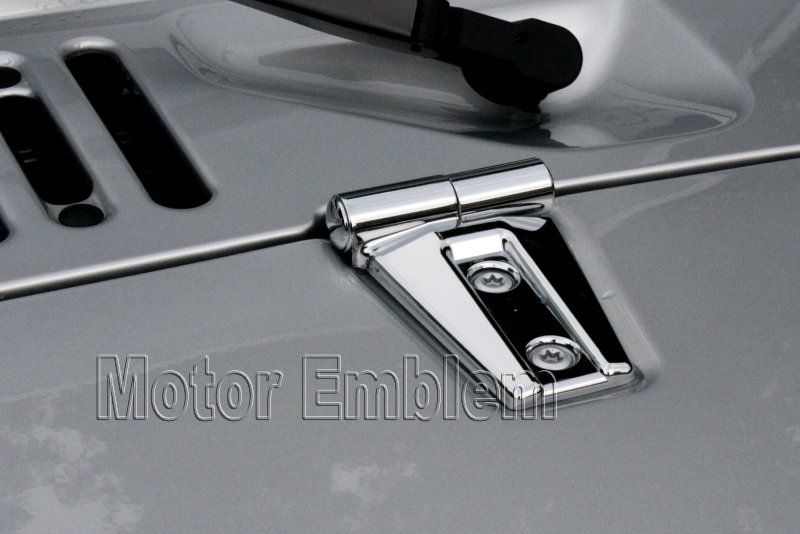   Jeep Wrangler 4 Door CHROME Hood & Door Hinge Trim 07 08 09 10 11 jk4