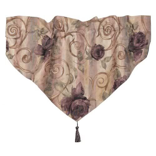 MINT Croscill CHAMBORD CASSIS Ascot Valance AMETHYST Floral 40x21 9 