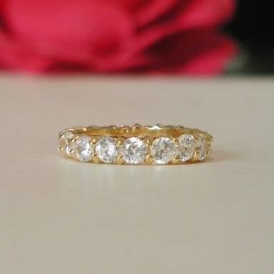 CARAT GOLD EP CZ CUBIC ZIRCONIA ETERNITY RING WOW  