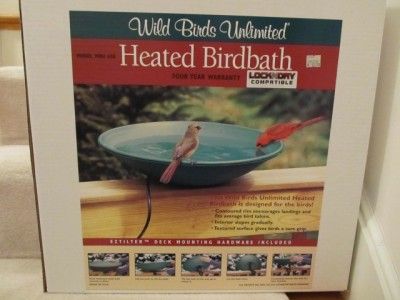 Large 20 Heated Birdbath Deck Mount EZ Tilt w/ Click Shield Cord Lock 