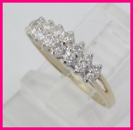 14kyg Round Diamond 2 Row Anniversary Ring .46 carats  