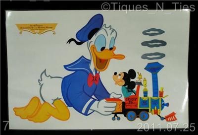 Set of 8 Vintage 1960s Walt Disney Laminated Placemats  