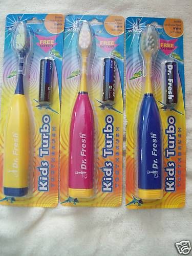 LOT OF 3 DR FRESH KIDS TURBO TOOTHBRUSHES PLUS FLOSS  