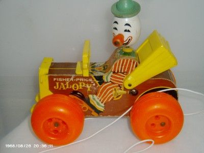 Vintage Original Fisher Price Jalopy   Pull Toy  