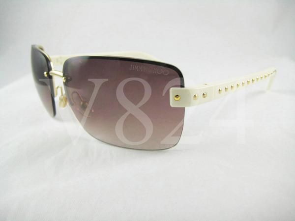 JIMMY CHOO Sunglass Gold Ivory w Brown Grad SKY NLS  