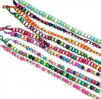 Wholesale 10 Handmade Silk & Wood Friendship Bracelets  