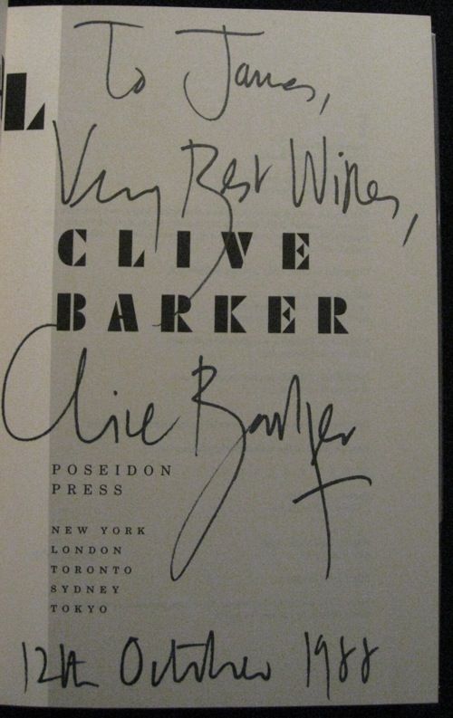 CLIVE BARKER   Cabal   SIGNED 1ST EDITION  