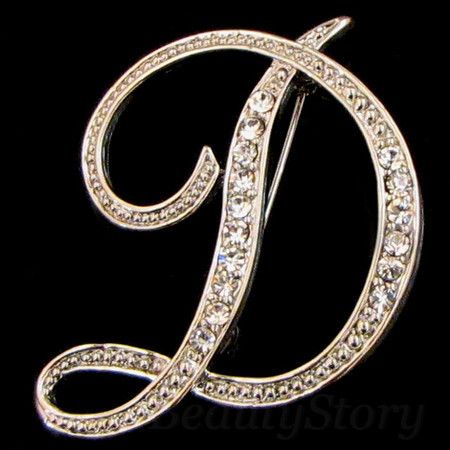   SHIPPING Austrian rhinestone crystal English Letter brooch pin  