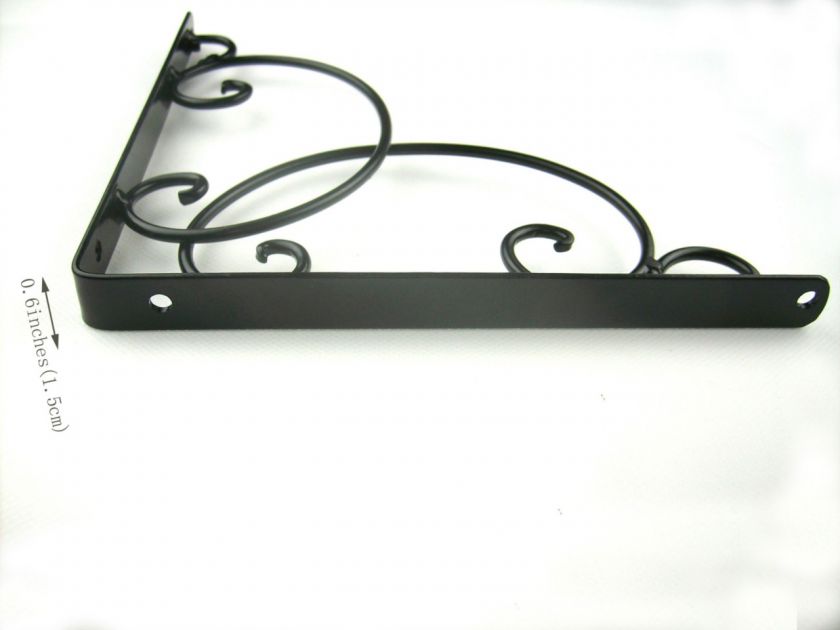 Pair Of 7x7 Iron Metal Wall Shelf Brackets Brace Black Color  