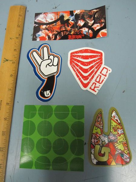 BURTON snowboard heavy vinyl 5 sticker set #4 ~NEW~  