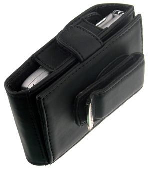 NEW BLACK LEATHER WALLET CASE FOR LG DARE VX9700 PHONE  