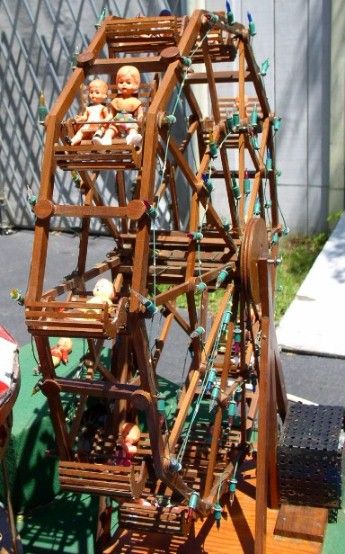 Wonderful Model Carousel & Ferris Wheel, Lights, Moves  