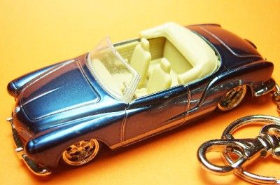 VW Karmann Ghia Cabriolet 1959 Key Chain ring FOB blue  