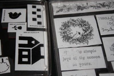 50 Stampin Up Rubber Stamp Lot Baskets Quilt Sheep Apple friendship 