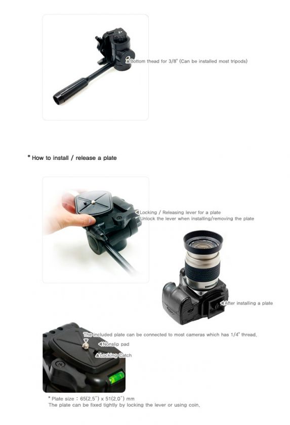 NEW LH 5M Video Head for Tripod Camera Camcorder DSLR  