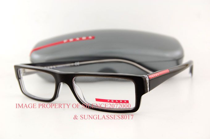 Brand New Prada Sport Linea Rossa Eyeglasses Frames 01A 01AV ZXX BLACK 