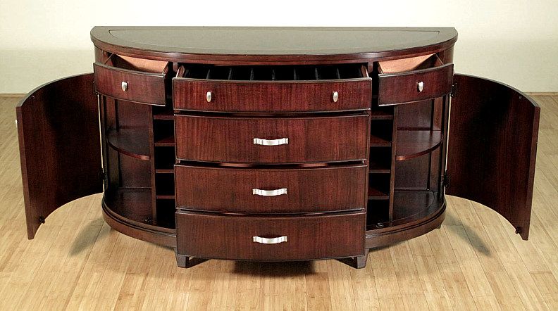 MAHOGANY Regency DEMILUNE BUFFET Sideboard SERVER w/ 6 Drawers 287679 