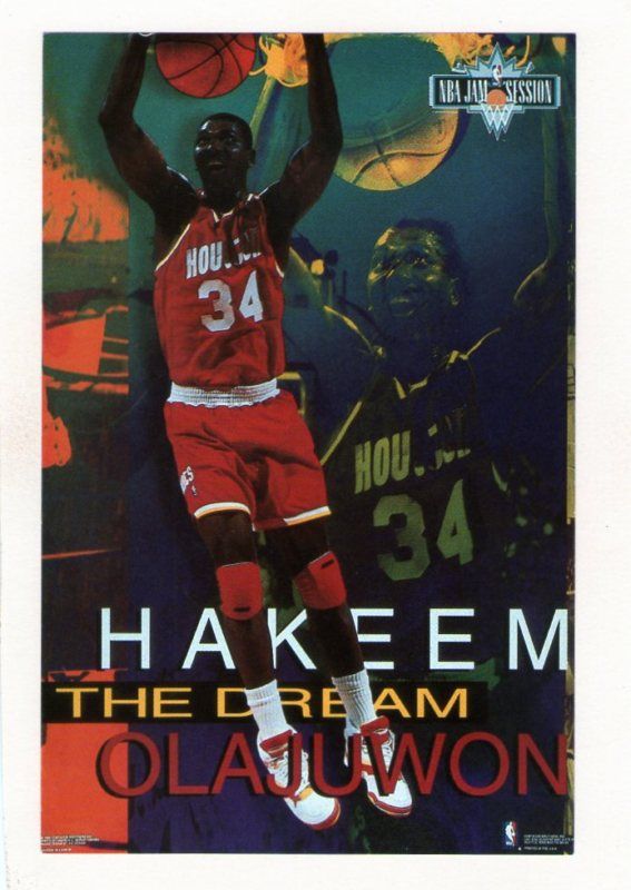 90S COSTACOS MINI PROMO POSTER HAKEEM OLAJUWON ROCKETS  