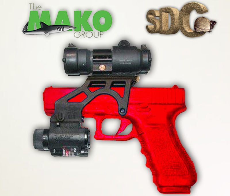 MAKO MILITARY SCOPE MOUNT FIT ALL GLOCK PISTOL w/RAIL  