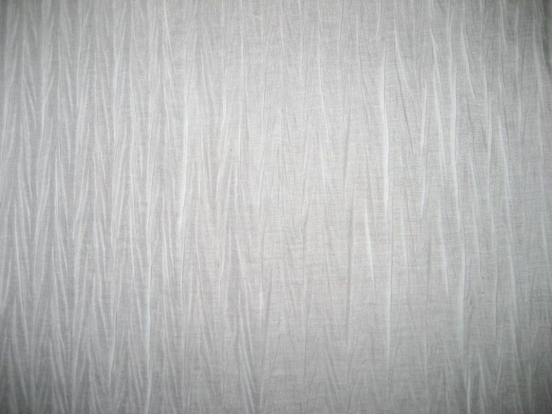 Design Pleated Cotton organdy fabric White colour 44  