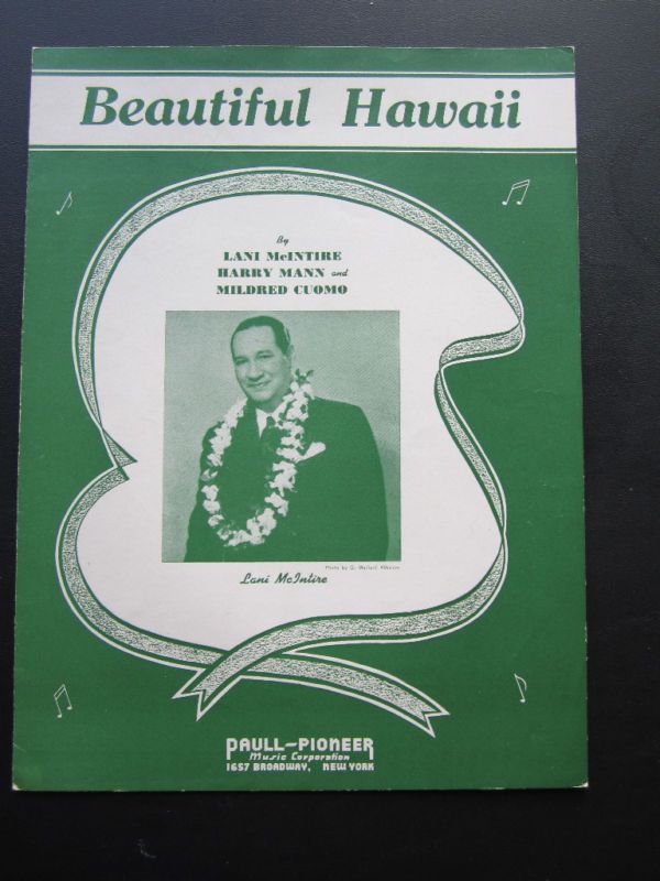 1943 Beautiful Hawaii Guitar Chords Hawaii Sheet Music  