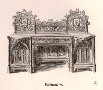 Pugins Gothic Furniture Design  1835  SIDEBOARD  