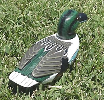 SHOVELER DUCK DECOY HAND CARVED WOOD BIRD CARVING LIFE LIKE WATERFOWL 