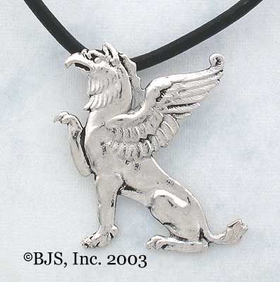 Sterling Silver Griffin Necklace, Griffin Jewelry, Made In the USA 