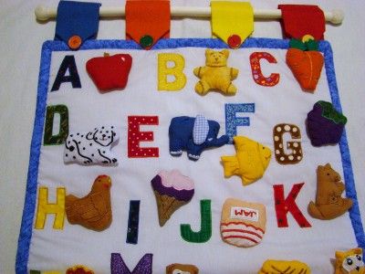 FABRIC EDUCATIONAL ABC ALPHABET LEARNING PLAYSET WALL HANGING~NEW 