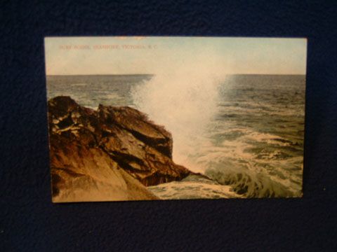 Surf Scene. Seashore, Victoria, British Columbia, Canada. Fine eary 