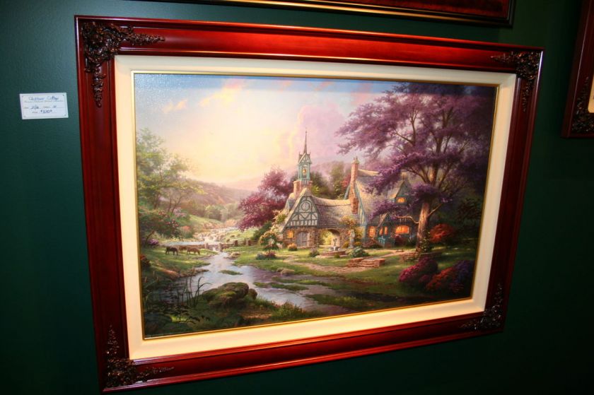 Thomas Kinkade Clocktower Cottage 24x36 Framed Gallery Proof Canvas 