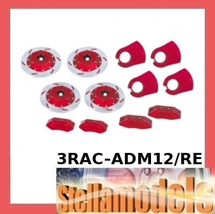 3Racing Realistic look Brake Discs /Red   TAMIYA M Chassis (#3RAC 