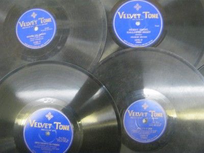 lot of 7 VELVET TONE LABEL 78 RPM RECORDS   VERY OLD  