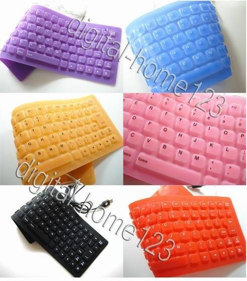 Flexible Silicone Rubber PC Keyboard antiwater USB COOL  