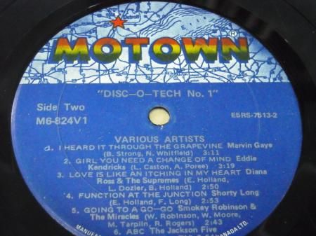 DISCO LP Disc O Tech #1 MOTOWN Diana Ross Marvin Gaye  