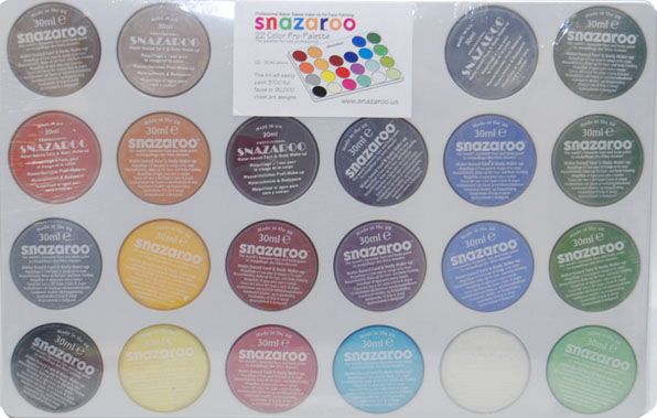 SNAZAROO PRO 22 30ml Colors FACE PAINT PALETTE Makeup  